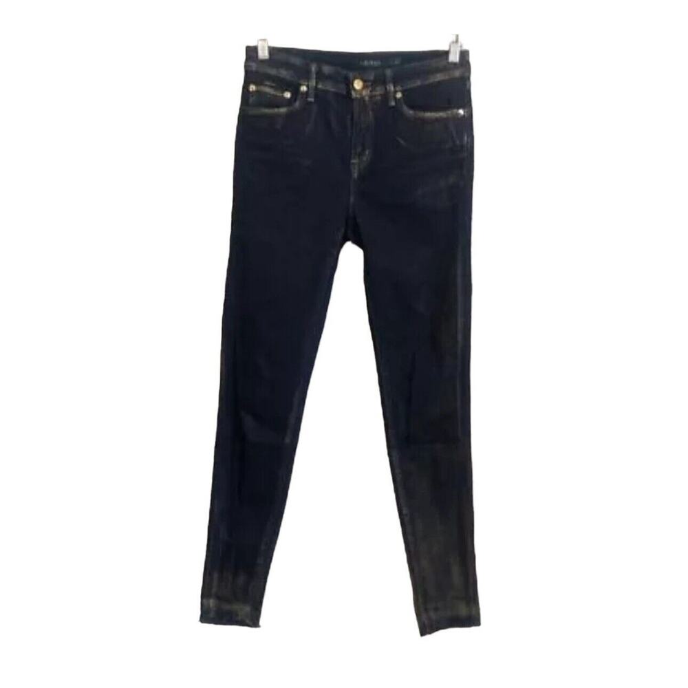 Ralph Lauren frayed hem gold‎ Dust mid rise skinny jeans Women’s Size 2